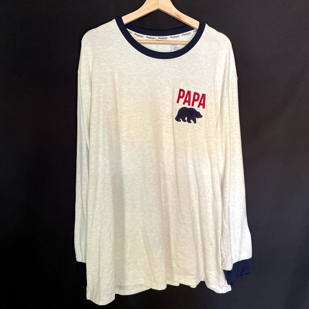 Dearfoams cozy comfort men's size 3XL long sleeved‎ pajama top papa bear